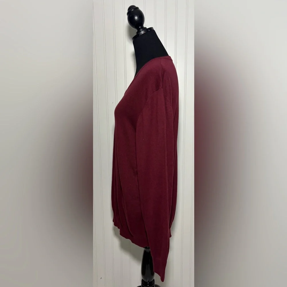 Old Navy Burgundy V Neck Sweater Lightweight Men’s Size Large Cotton New W Tags
